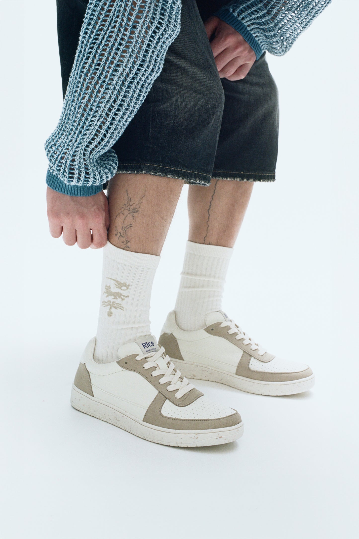 AVY ORGANIC CREW SOCK Ecru/Beige