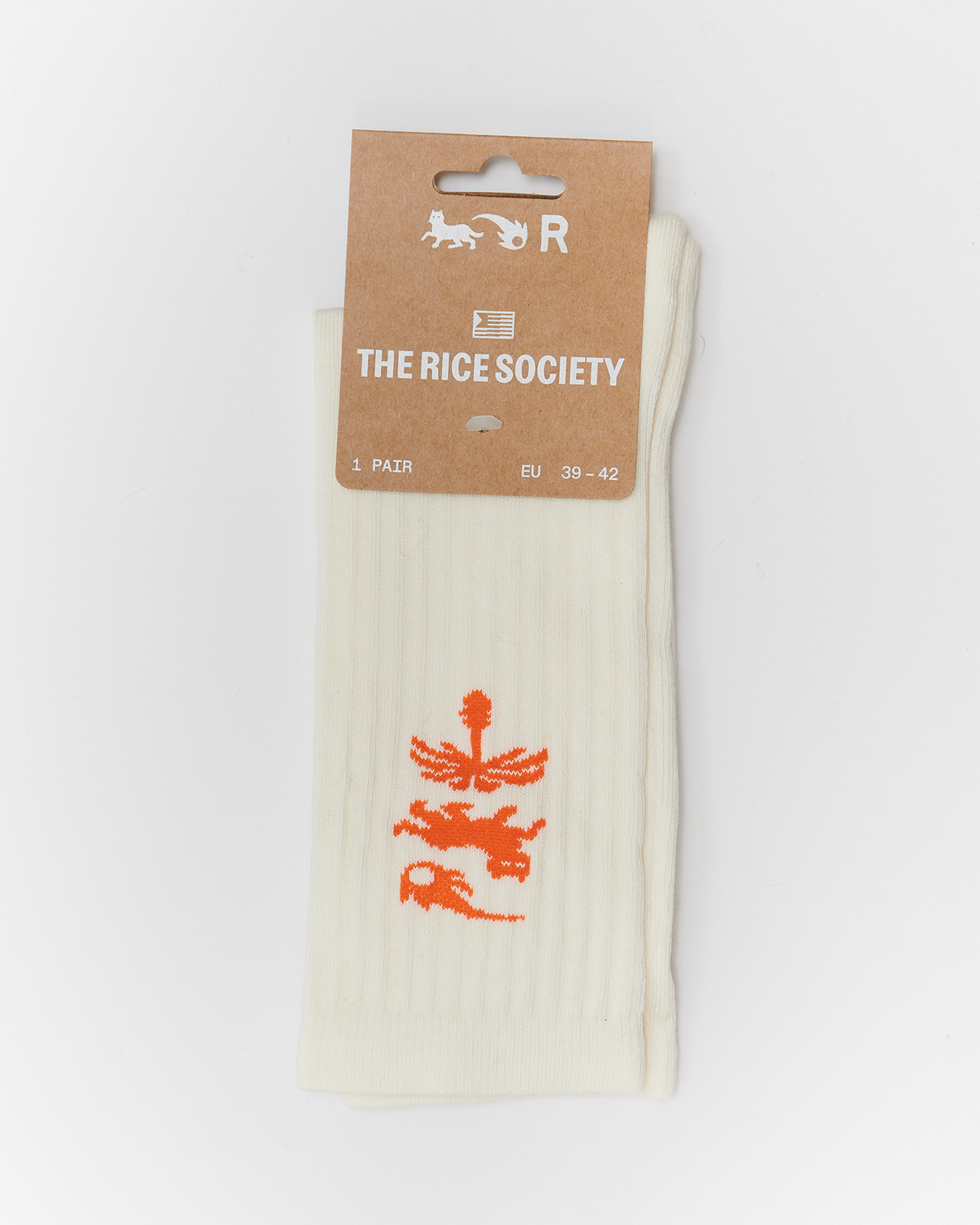 AVY ORGANIC CREW SOCK Ecru/Orange