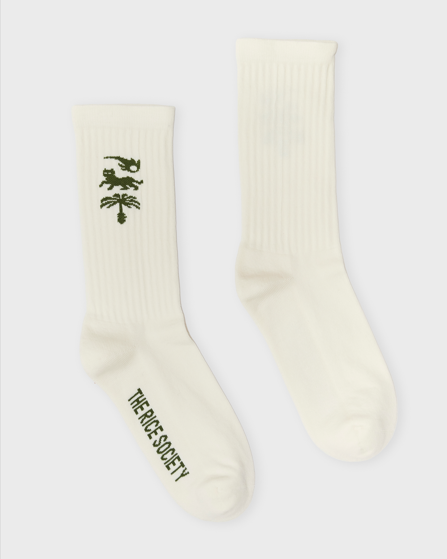 AVY ORGANIC CREW SOCK Ecru/Green