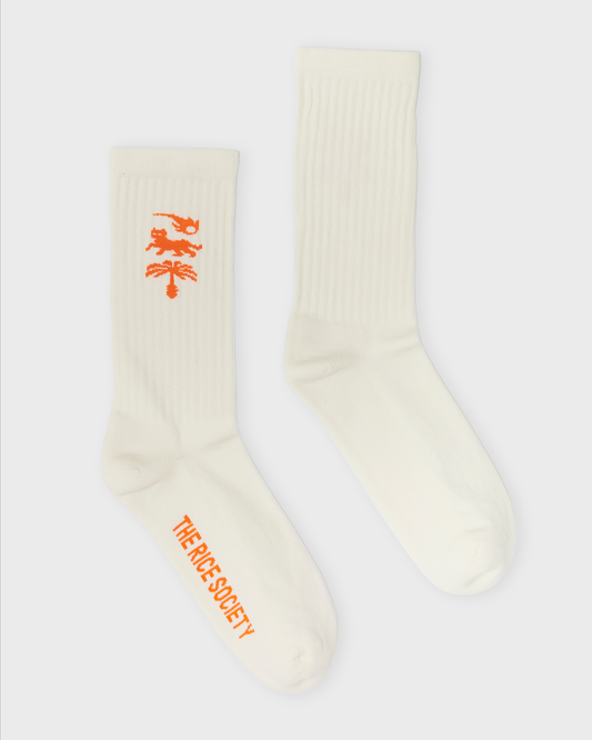 AVY ORGANIC CREW SOCK Ecru/Orange