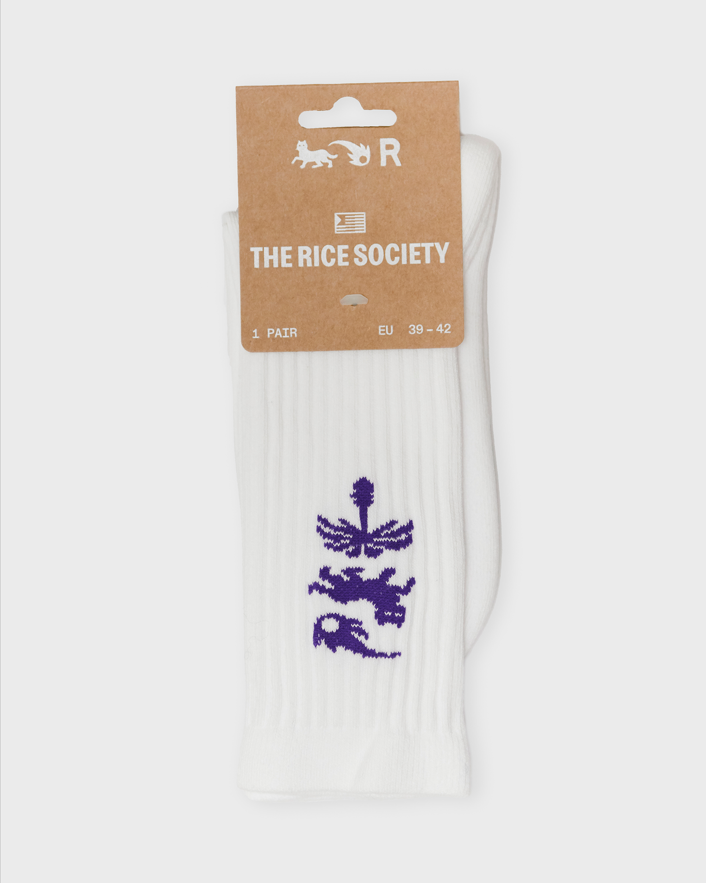 AVY ORGANIC CREW SOCK White/Purple